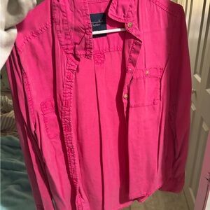 American Eagle Outfitters Hot Pink Collared Shirt